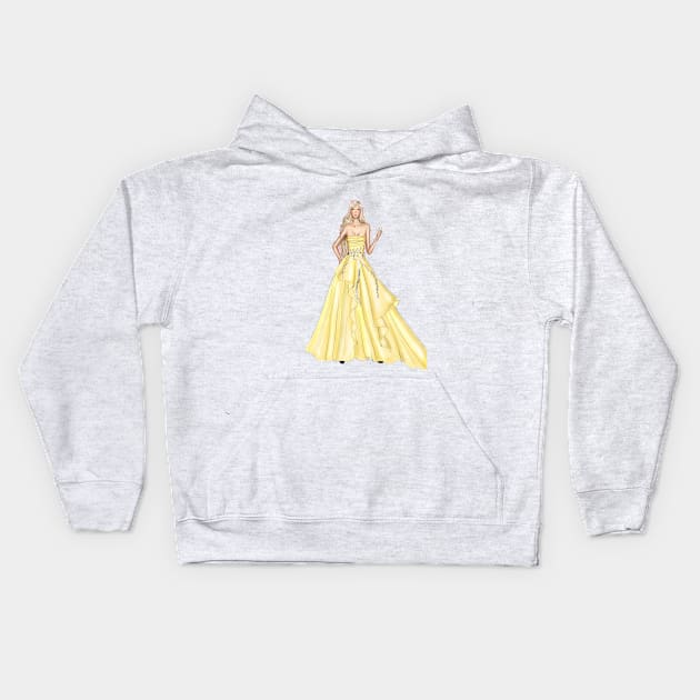 Golden Princess Kids Hoodie by Delaralux